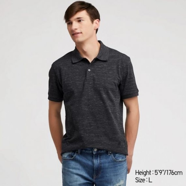 Áo thun polo UNIQLO nam - Màu xám đậm