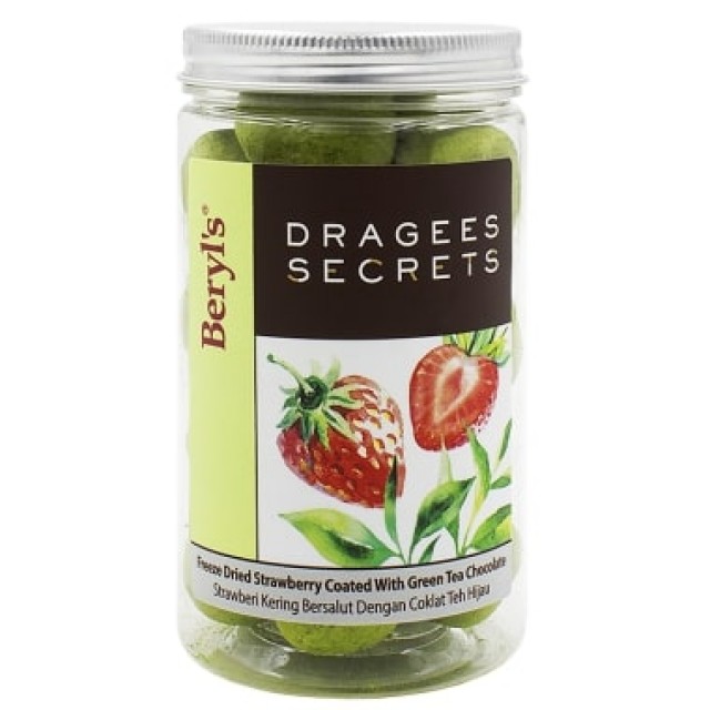 Beryl's Chocolate Dâu khô đông lạnh phủ socola trà xanh & bột trà xanh Hộp 180gr