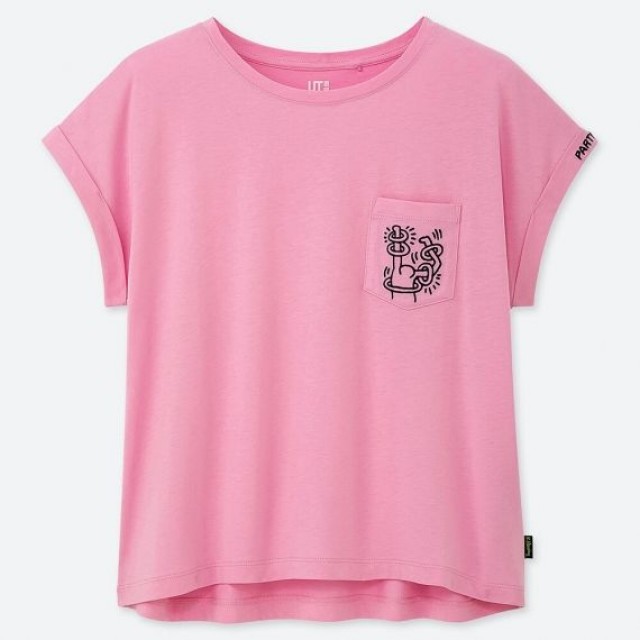 Áo thun nữ cổ tròn Uniqlo Keith Haring Party of Life UT 