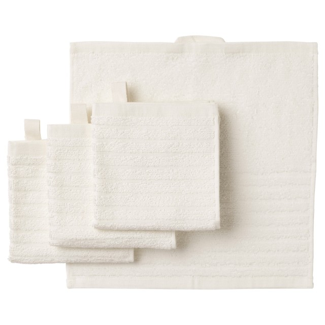 Set 4 khăn mặt IKEA Vagsjon màu trắng khổ 30x30 