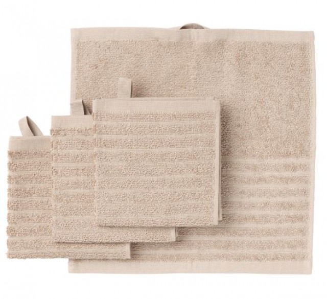 Set 4 khăn mặt IKEA Vagsjon màu beige khổ 30x30 