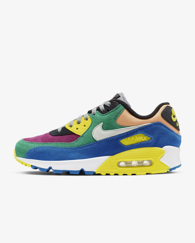 Giày thời trang nam Nike Air Max 90 - Blue/Yellow/Green/White 