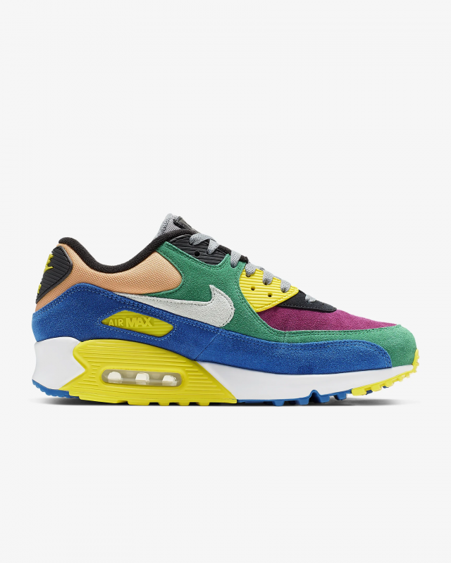 Giày thời trang nam Nike Air Max 90 - Blue/Yellow/Green/White 