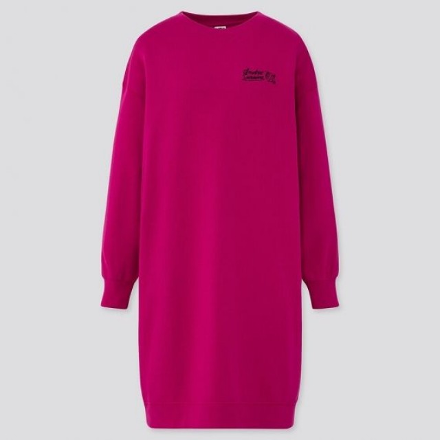 Áo đầm nữ dài Uniqlo WOMEN Urban Walls Sweat Long Sleeve Dress 