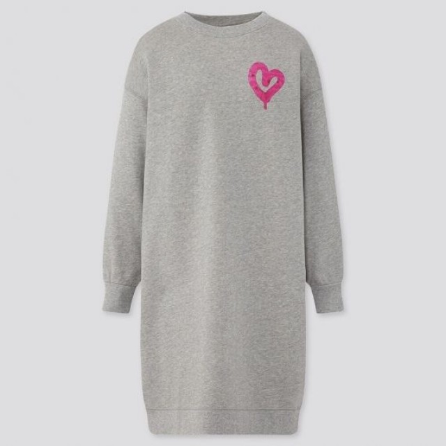 Áo đầm nữ Uniqlo dài WOMEN Urban Walls Sweat Long Sleeve Dress 