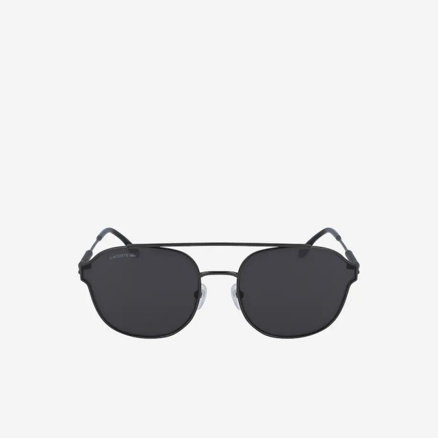 Kính mát Lacoste Navigator Metal Leather Punch màu Striped Grey