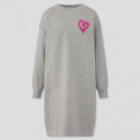 Áo đầm nữ Uniqlo dài WOMEN Urban Walls Sweat Long Sleeve Dress 