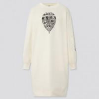 Áo đầm nữ dài Uniqlo WOMEN Urban Walls Sweat Long Sleeve Dress 